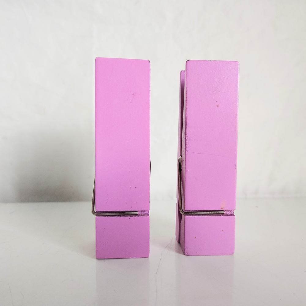 Pink MDF Wooden Clothespins Office Paper Clip Paperweights